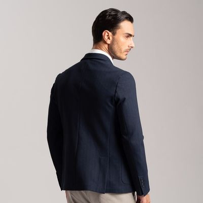 Giacca uomo sfoderta realizzata in tessuto spigato stretch